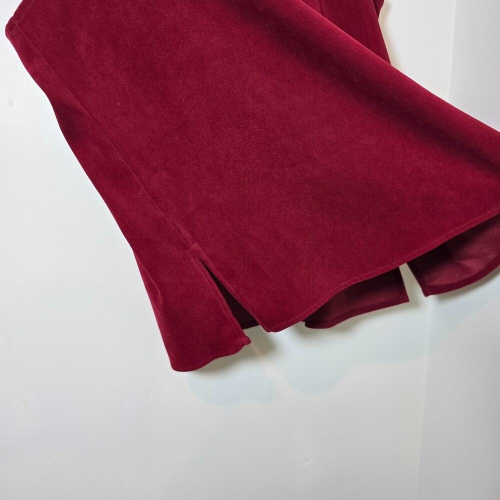 Vintage Faux Suede Tank Sleeveless Wide Strap Wine Burgundy Red Size S Oversized - Picture 5 of 8